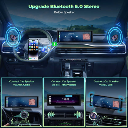 9.26" Touchscreen Car Stereo, Wireless Carplay Screen for Car Portable Car Radio Receiver Bluetooth, FM Frequency, Voice Control