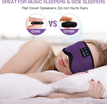 Sleep Headphones Bluetooth Sleep Mask Headphones for Sleeping 5.2 Bluetooth Eye Mask for Sleeping, Ice Silk Sleeping Headphones for Side Sleepers Thin Stereo Speaker Unique Gifts for Travel