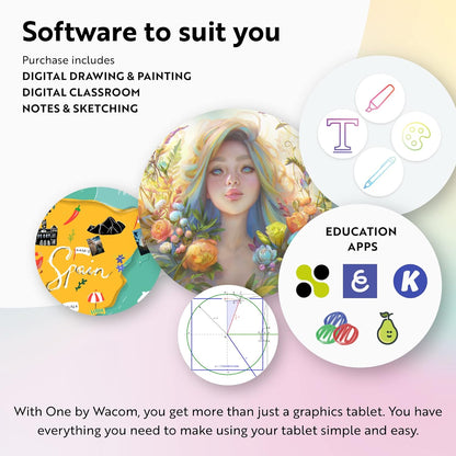 One by  Student Drawing Tablet for Windows PC, Mac and Certified Works with Chromebook, Small